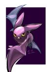  animal_focus artist_name bat border colored_sclera commentary crobat full_body half-closed_eyes highres ka_ei_volltis looking_at_viewer no_humans outline outside_border pokemon pokemon_(creature) purple_background red_eyes signature simple_background sketch solo teeth twitter_username white_border white_outline yellow_sclera 