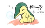  ^_^ animal_focus artist_name closed_eyes commentary cyndaquil full_body ka_ei_volltis no_humans nose_bubble pokemon pokemon_(creature) signature simple_background sitting sketch sleeping solo twitter_username white_background zzz 