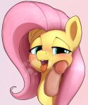  2022 blush digital_media_(artwork) disembodied_penis duo equid equine female fluttershy_(mlp) friendship_is_magic genitals hasbro hi_res humanoid_genitalia humanoid_penis male male/female mammal my_little_pony open_mouth penis simple_background solo_focus tongue tongue_out whiskeypanda 