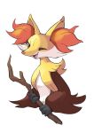  2022 3_fingers anthro brown_body brown_fur bubble canid canine cheek_tuft delphox facial_tuft fingers fluffy fur holding_object inner_ear_fluff looking_at_viewer mammal monuke30 multicolored_body multicolored_fur nintendo one_eye_closed open_mouth pok&eacute;mon pok&eacute;mon_(species) portrait red_body red_eyes red_fur red_nose simple_background solo stick teeth tuft video_games white_background white_body white_fur wink yellow_body yellow_fur 