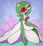  alpha_pok&eacute;mon arm_support bodily_fluids chest_spike clothed clothing clothing_lift covering covering_crotch covering_pussy dress dress_lift female female_focus flat_chested front_view gardevoir green_body green_hair hair hair_over_eye head_turned humanoid kneeling looking_at_viewer nintendo on_model one_eye_obstructed pok&eacute;mon pok&eacute;mon_(species) pseudo_clothing red_eyes saliva saliva_on_tongue solo solo_focus spikes spikes_(anatomy) tbsktbwa tongue tongue_out video_games white_body white_clothing white_dress 