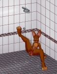  absurd_res anal anal_penetration anthro balls bathroom bathroom_tiles brown_body brown_fur corner depsu dildo dildo_in_ass dildo_insertion feet fur genitals hi_res humanoid internal internal_anal lagomorph leporid long_ears male male/male mammal masturbation penetration penis rabbit sex_toy sex_toy_in_ass sex_toy_insertion shower shower_room solo solo_focus tile unfinished usagi_(depsu) water 