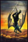  above_clouds above_ground anthro dragon elvor_xaetri falling falling_down hi_res male millennium_millie_gryphon solo 