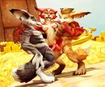  anthro blizzard_entertainment breasts canid canine double_penetration female fox group hi_res knot male male/female mammal outside penetration sex trio unknown_artist vaginal vaginal_penetration video_games vulpera warcraft 