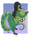  anthro big_breasts big_butt bikini breasts butt cleavage clothed clothing female hi_res high_heels huge_breasts huge_butt hyucaze ivy_(sukebepanda) long_tail reptile scalie snake solo swimwear 