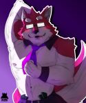  absurd_res anthro canid canine canis dancing hi_res kuma_richards male mammal muscular necktie night pose solo stripper wolf 