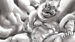  2022 anthro belly big_belly bound hi_res humanoid_hands kemono male mammal moobs nipples overweight overweight_male solo suid suina sus_(pig) tentacles wild_boar yukikazefactory 