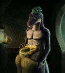  2016 anthro black_body black_scales candle candlelight candlestick collar dominant dominant_male duo embrace eyes_closed feathers gold_(metal) green_body green_feathers green_scales hand_on_arm hand_on_head head_feathers hi_res hug inside kissing kneeling light lizard looking_down_at_partner male male/male master mitokep muzzle_(object) muzzled reptile scales scalie slave standing submissive submissive_male tan_body tan_scales tongue tongue_out yellow_eyes 