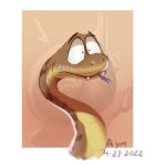  2022 aymbord blush blush_lines dreamworks fangs feral headshot_portrait hi_res looking_at_viewer male mr._snake_(the_bad_guys) portrait reptile scales scalie snake solo the_bad_guys tongue tongue_out wide_eyed 