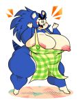  animal_crossing anthro apron apron_only areola big_breasts black_eyes blue_hair blush blush_stickers breasts clothing eulipotyphlan eyebrows female fist hair hedgehog hi_res huge_breasts huge_thighs mabel_able mammal mostly_nude multicolored_body nintendo nipple_slip nipples open_mouth overweight overweight_anthro overweight_female pink_nipples redphucksaround solo thick_eyebrows thick_thighs two_tone_body video_games wide_hips 