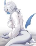  absol absurd_res anthro breasts butt canid clothed clothing female fur hair hi_res mammal nintendo pok&eacute;mon pok&eacute;mon_(species) rusal32 solo video_games white_body white_fur 