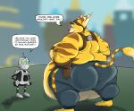  angry anthro basicbiscuit belly belly_jiggle belly_squish big_butt big_ears big_pecs bottomwear bouncing_butt butt butt_grab butt_squish chubby_anthro chubby_belly chubby_cheeks chubby_male city city_background clank clank_(ratchet_and_clank) clothed clothing duo from_behind_position frustrated fur gloves green_eyes hand_on_butt handwear hi_res huge_butt huge_hips huge_thighs jiggling lombax looking_at_another looking_down machine male male/male mammal motion_lines multicolored_body multicolored_fur nipples obese obese_anthro obese_male overweight overweight_anthro overweight_male pants partially_clothed partners pecs public ratchet ratchet_and_clank rear_view robot sex size_difference sony_corporation sony_interactive_entertainment speech_bubble spread_butt spreading squish striped_body striped_fur stripes text thick_thighs tiny_head two_tone_body two_tone_fur video_games wide_hips yellow_body yellow_fur 