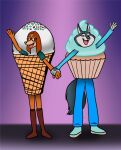  anthro canid canine canis clothing costume cupcake cupcake_costume dessert domestic_dog duo female female/female food food_costume hi_res hunting_dog ice_cream ice_cream_costume illumination_entertainment kigtoons mammal porsha_crystal saluki sighthound sing_(movie) sing_2 suki_lane vixdojofox wolf 