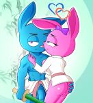  anthro blue_body blue_eyes blue_fur bottomless brother brother_and_sister clothed clothing dripping_pussy duo female fire_conejo fur incest_(lore) lagomorph leporid long_ears male male/female mammal muscular muscular_male pink_body pink_eyes pink_fur rabbit shirtless sibling sister yang_(yin_yang_yo!) yin_(yin_yang_yo!) yin_yang_yo! 