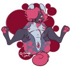  2017 anthro barefoot breasts candy.yeen candy_(candy.yeen) feet female genitals hair hyaenid mammal nipples nude pink_hair pink_nose pussy solo tongue tongue_out 