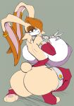  anthro big_breasts big_butt breasts brown_eyes butt clothed clothing female hi_res huge_breasts huge_butt imric1251 lagomorph leporid mammal nipple_outline rabbit sega skimpy solo sonic_the_hedgehog_(series) thick_thighs vanilla_the_rabbit wide_hips 