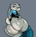  anthro big_butt bottomwear bottomwear_down butt clothed clothing disney female female/female feral huge_butt humanoid judy_hopps kiseff lagomorph leporid male male/female mammal pants pants_down papriko partially_clothed rabbit solo zootopia 