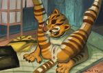  absurd_res anthro anus breasts claws clothing digital_media_(artwork) dreamworks felid female fingers fur genitals hi_res kung_fu_panda mammal master_tigress nipples nude pantherine personal_grooming pussy solo stripes tiger toisanemoif tongue tongue_out 