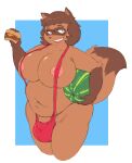  anthro areola areola_slip balls balls_outline bedroom_eyes belly big_balls big_breasts bikini biped blue_background breasts brown_body brown_ears brown_fur brown_hair brown_inner_ear brown_nose brown_tail bulge burger canid canine clothed clothing colored curvy_figure deep_navel detailed_bulge digital_media_(artwork) dipstick_tail eyewear facial_markings flaccid food front_view fruit fur genital_outline genitals glasses glistening glistening_breasts gloves_(marking) gynomorph hair hair_over_eye head_markings holding_food holding_fruit holding_object huge_breasts humanoid_genitalia humanoid_hands humanoid_penis ineffective_clothing intersex looking_at_viewer mammal markings mask_(marking) melon monotone_ears monotone_hair multicolored_body multicolored_fur multicolored_tail narrowed_eyes navel nipple_outline one_eye_obstructed open_mouth open_smile orange_eyes overweight overweight_anthro overweight_gynomorph overweight_intersex penis penis_base penis_outline pink_areola plant portrait raccoon_dog seductive simple_background skimpy sling_bikini smile solo standing subakitsu swimwear tail_markings tanuki teeth thick_thighs three-quarter_portrait three-quarter_view two_tone_body two_tone_fur two_tone_tail voluptuous watermelon 