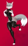  anthro breasts canid canine canis female fur hi_res inner_ear_fluff latex latex_clothes latex_clothing latex_legwear latex_stockings mammal peso3avr squish thick_thighs thigh_squish tuft wolf wolf_wolfindeir 