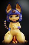  3d_(artwork) absurd_res animal_crossing animal_dildo animal_humanoid animal_sex_toy ankha_(animal_crossing) anthro blender_(software) breasts bulge butt cat_humanoid digital_media_(artwork) dildo domestic_cat egyptian equine_dildo felid felid_humanoid feline feline_humanoid felis female genitals hair hi_res humanoid jewelry kneeling looking_at_viewer mammal mammal_humanoid nintendo nipples nude penetration penis penis_shaped_bulge pussy scalyfinch sex_toy smile solo toy vaginal vaginal_penetration video_games yellow_body 