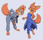  2022 anthro blue_clothing canid canine clothed clothing diane_foxington digital_media_(artwork) dreamworks eyes_closed eyewear female fox fully_clothed fur glasses grin looking_at_viewer mammal open_mouth open_smile orange_body orange_fur smile solo the_bad_guys theblueberrycarrots 