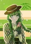  1girl braid green_eyes green_hair hat highres rishia_ivyred solo tate_no_yuusha_no_nariagari twin_braids user_jntp2743 