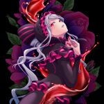  1girl blood flower k-ta long_hair overlord_(maruyama) red_eyes shalltear_bloodfallen solo white_hair 