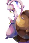  blurry bright_pupils commentary_request highres hisuian_goodra looking_back no_humans nume_0859 open_mouth pokemon pokemon_(creature) shell slime_(substance) solo standing tongue white_pupils yellow_eyes 