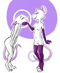  2017 albino anthro anthro_on_anthro armwear breasts clothing duo elbow_gloves featureless_breasts female fur genitals gloves hand_on_face handwear intraspecies legwear male male/female mammal mostly_nude mouse murid murine nude pink_eyes pussy rodent standing thigh_highs toeless_legwear toeless_stockings toxoglossa white_body white_fur 