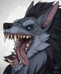  anthro blizzard_entertainment bodily_fluids canid chapchl collar dallah ears_up line_art male mammal mouth_shot open_mouth saliva saliva_string solo teeth tongue tongue_out video_games warcraft were werecanid worgen 