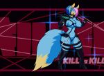  anthro boots breasts canid canine clothing female footwear fox hair hair_over_eye hi_res kill_la_kill leptail mammal nipple_slip nipples one_eye_obstructed solo studio_trigger surprise wardrobe_malfunction 