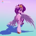  crown ear_tuft equid equine feathered_wings feathers female feral floppy_ears foxnose fur hair hasbro hi_res hooves licking mammal mlp_g5 my_little_pony pegasus pink_body pink_eyes pink_fur pipp_petals_(mlp) purple_hair self_lick signature solo tongue tongue_out tuft wings 