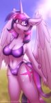  animal_humanoid anthro big_breasts blush bra breasts butt clothed clothing cutie_mark digital_media_(artwork) equid equid_humanoid equine equine_humanoid female friendship_is_magic fur hair hasbro hi_res horn horse humanoid mammal mammal_humanoid multicolored_hair my_little_pony navel open_mouth patreon pony purple_body purple_eyes purple_fur purple_hair shad0w-galaxy simple_background solo thick_thighs twilight_sparkle_(mlp) two_tone_hair underwear wide_hips winged_unicorn wings 