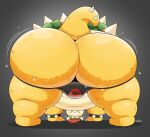  anthro big_butt body_hair bowser bracelet bubble_butt bulge butt butt_hair clothing hair hi_res horn huge_butt hyper hyper_butt jewelry koopa male mario_bros nintendo overweight overweight_anthro overweight_male rear_view red_hair reptile scalie shell solo spiked_bracelet spiked_shell spikes spikes_(anatomy) stompsthecroc thick_thighs thong underwear video_games yellow_body 