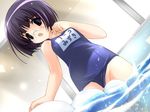 fujiwara_warawara game_cg masturbation name_tag one-piece_swimsuit pool school_swimsuit solo sukusuku_mizuki-chan swimsuit 