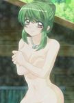  green_hair inukami! jpeg_artifacts nude red_eyes screencap solo youko_(inukami) 