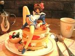  cake cardcaptor_sakura figure food in_food kinomoto_sakura lonely lowres maid minigirl on_plate pancake pastry photo solo thighhighs 