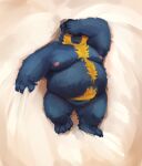  2022 absurd_res anthro belly big_belly biped hi_res humanoid_hands lentejota6 lying male mammal moobs navel nipples overweight overweight_male solo spectacled_bear tremarctine ursid 