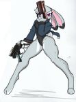  anthro big_butt butt clothing disney dual_wielding female gun hi_res holding_object holding_weapon judy_hopps leotard pace-maker ranged_weapon solo thick_thighs weapon zootopia 