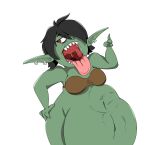  abdominal_bulge bodily_fluids drooling female female_pred goblin goblin_girl goblin_pred greta_the_goblin hi_res human humanoid krona999 mammal mouth_shot open_mouth saliva size_difference smaller_female solo vore 