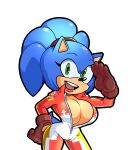  alpha_channel anthro big_breasts bodysuit breasts cleavage clothed clothing crossgender deep_cleavage eulipotyphlan female gesture gloves hand_on_hip handwear hedgehog huge_breasts mammal missphase mtf_crossgender salute sega simple_background skinsuit solo sonic_the_hedgehog sonic_the_hedgehog_(series) tight_clothing transparent_background unzipped_bodysuit 