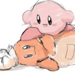  bodily_fluids bronzecatworld chef_kawasaki duo feral kirby_(series) male nintendo stepped_on sweat video_games 