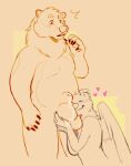  animal_genitalia anthro ball_fondling balls big_balls bodily_fluids brown_bear canid canine chubby_anthro chubby_belly chubby_male cum cum_on_balls cum_on_hand cum_on_self cum_on_sheath face_on_balls fondling genital_fluids genitals grizzly_bear hair happy hearts_around_head kuruk_(character) mammal mane mane_hair pleased_expression sheath slightly_chubby thehuskydragon ursid ursine wings 