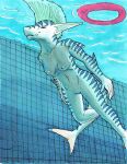  anthro athletic breasts female fin fish genitals marine nipples nude nyghtmar3 pool_(disambiguation) pussy roxy shark solo swiming tail traditionalart underwater water 
