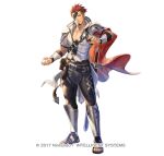  bag cape collared_shirt eyepatch facial_hair fire_emblem fire_emblem_echoes:_shadows_of_valentia fire_emblem_heroes frostyvillager full_body goatee leather_belt leather_strap male_focus muscular muscular_male official_alternate_costume official_art pectorals red_hair saber_(fire_emblem) sandals satchel shirt solo sword weapon 
