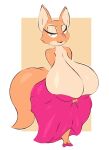  anthro arizonathevixen bedroom_eyes big_breasts breasts canid canine cleavage clothed clothing diane_foxington dreamworks dress female fox green_eyes hi_res high_heels huge_breasts huge_hips huge_thighs hyper hyper_breasts mammal narrowed_eyes orange_body seductive smile solo the_bad_guys thick_thighs wide_hips 