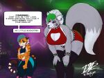  absurd_res animatronic anthro bashful bent_over blush canid canine canis duo felid female feminization five_nights_at_freddy&#039;s five_nights_at_freddy&#039;s:_security_breach girly green_hair hair hi_res lipstick machine makeup male male/female mammal mommy_kink pantherine pink_hair robot roxanne_wolf_(fnaf) scottgames tiger vic_the_tiger victor_alice_reed video_games wolf 