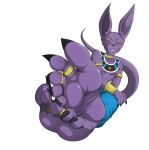  5_toes absurd_res anthro barefoot beerus clothing dragon_ball dragon_ball_super feet fingers foot_fetish foot_focus hi_res humanoid_feet male simple_background soles solo thejestermime toes 