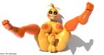  3d_(artwork) absurd_res anthro avian big_breasts big_butt big_penis bird breasts butt chica_(fnaf) digital_media_(artwork) five_nights_at_freddy&#039;s genitals gynomorph hi_res holding_penis intersex kawa_the_asparagus lovetaste_chica nipple_piercing nipples orange_body penis piercing scottgames smile smiling_at_viewer solo spread_legs spreading thick_thighs video_games wide_hips yellow_body 